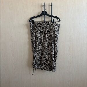 Leopard Print Women's Midi Bodycon Skirt